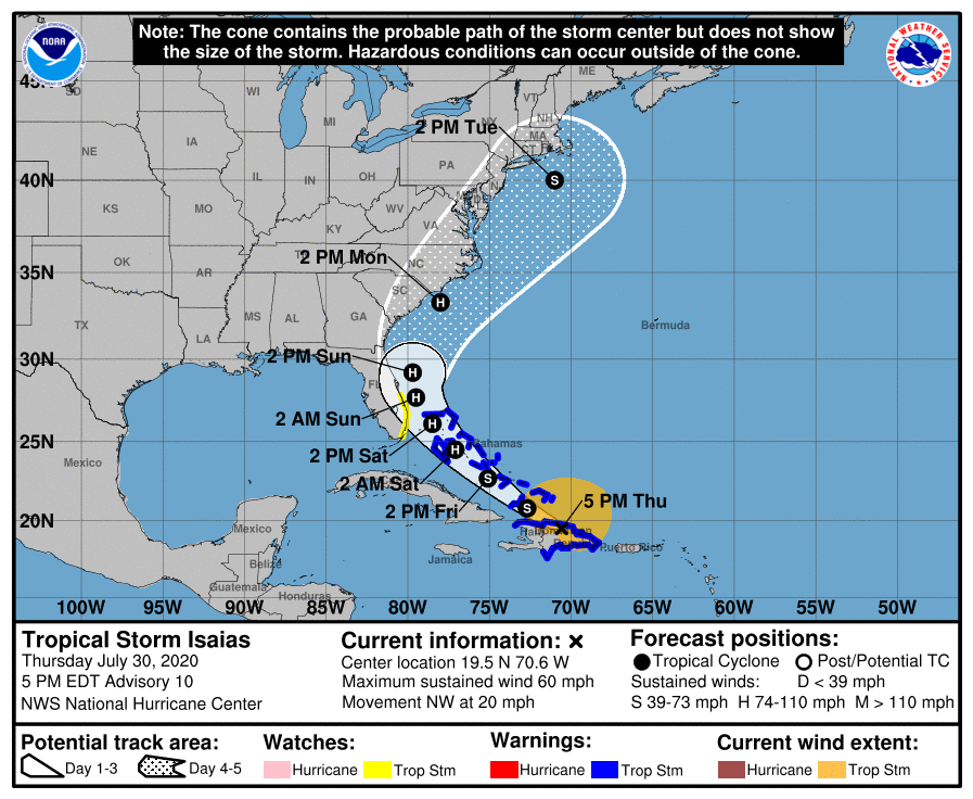CityofKissimmee's tweet photo. There’s still much uncertainty about how Tropical Storm Isaias could impact our community. We encourage all residents to ensure they have a plan and to continue monitoring trusted local media outlets for updates regarding the forecast and potential impacts to our area. https://t.co/9m1zEkVjzr
