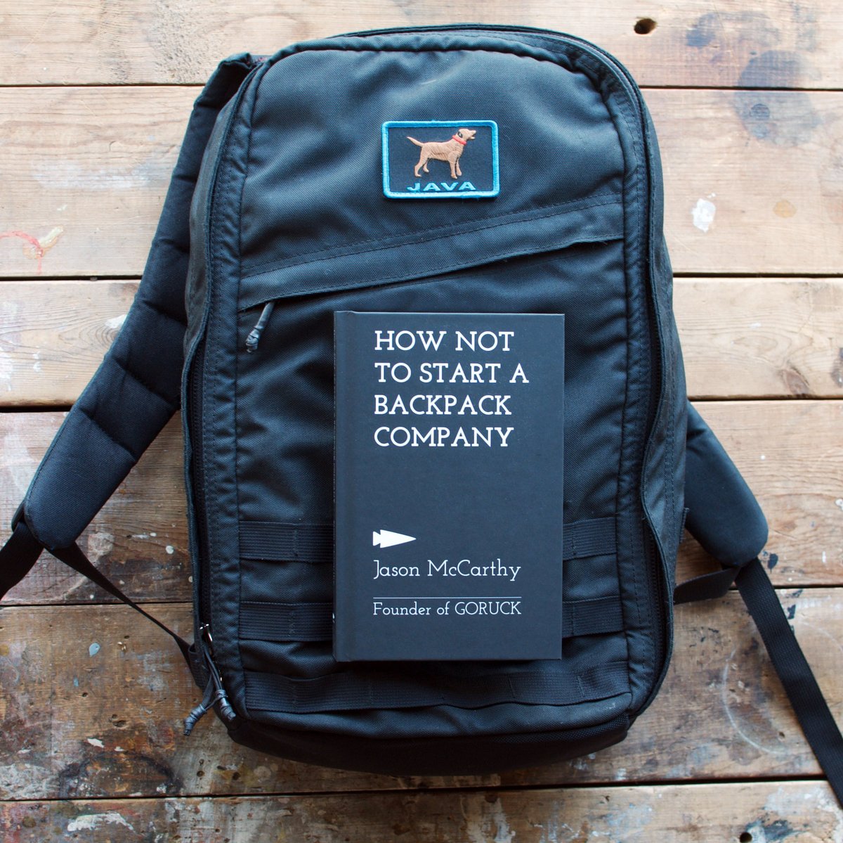 GORUCK's tweet photo. "How Not to Start a Backpack Company," the debut book from Jason McCarthy, founder of GORUCK. Pre-order yours today and receive a signed copy and commemorative Java Summer 2010 patch: https://t.co/GeqliCwKFC. | #GORUCK https://t.co/dDbSgDsNPN