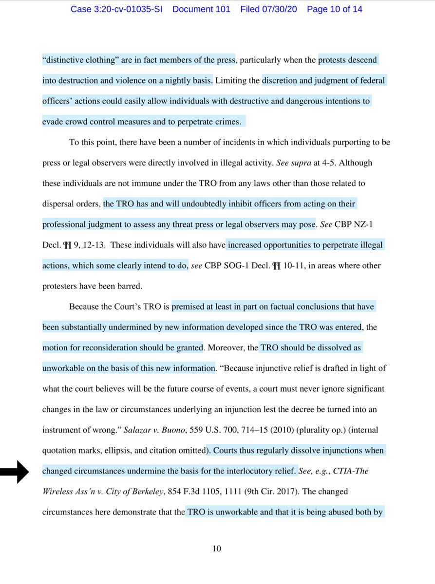 I am genuinely disgusted & offended.  @TheJusticeDept  @DHSgov disingenuousness & misleading (materially & substantively) is beyond egregioushere read page 9 and pay close attentionTRO dissolved - covert to a PI <— which will immediately be appealed to the 9thCCOAs <—bank on that