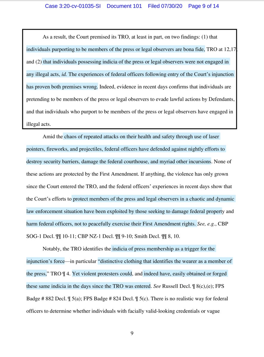 I am genuinely disgusted & offended.  @TheJusticeDept  @DHSgov disingenuousness & misleading (materially & substantively) is beyond egregioushere read page 9 and pay close attentionTRO dissolved - covert to a PI <— which will immediately be appealed to the 9thCCOAs <—bank on that