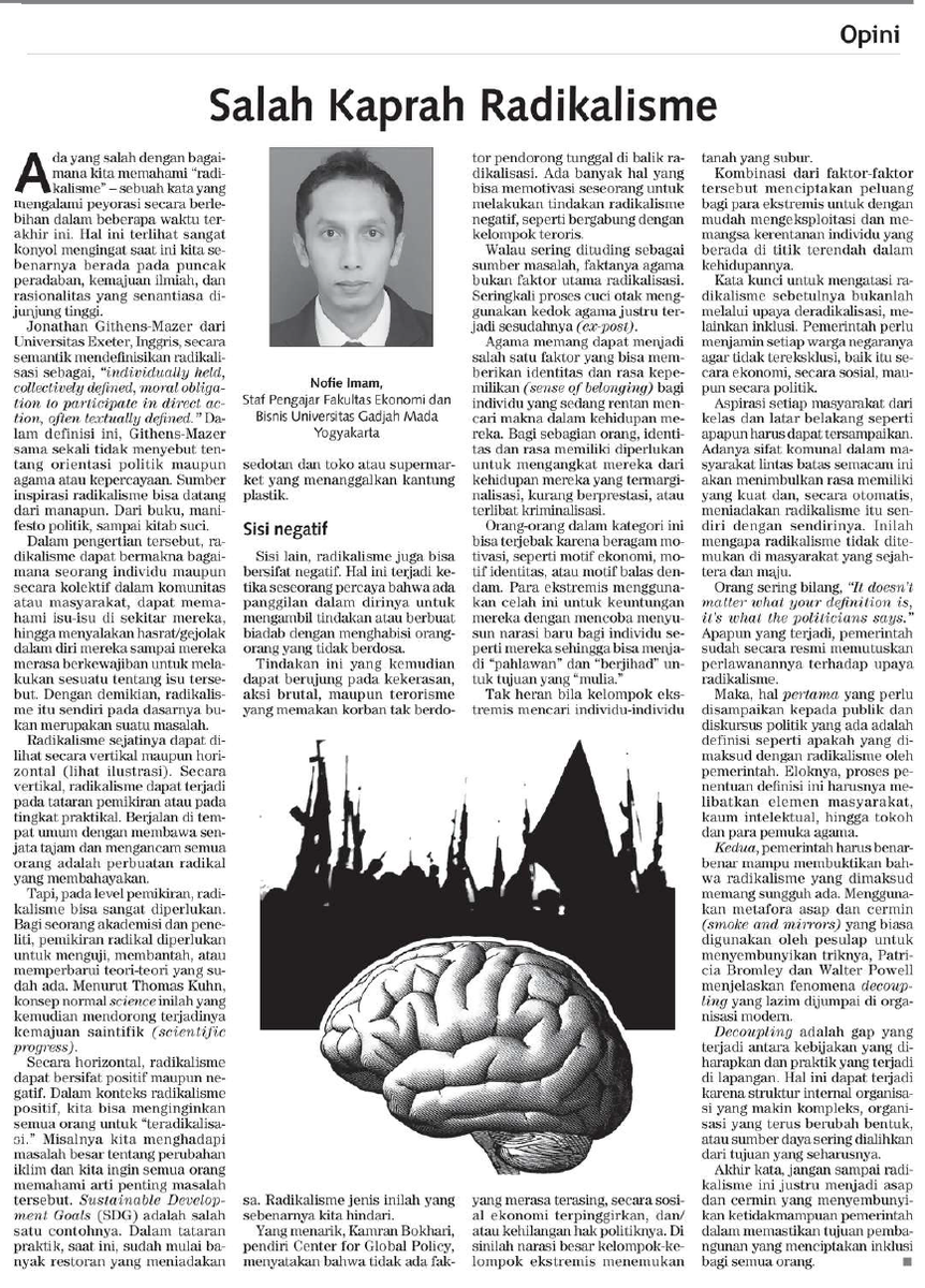 Mengapa narasi tentang radikalisme (termasuk khilafah, HRS, klepon, kadrun, dan sebagainya) terus berkembang? Ini pendapat saya di Harian Kontan November lalu. Masih relevan hingga saat ini.