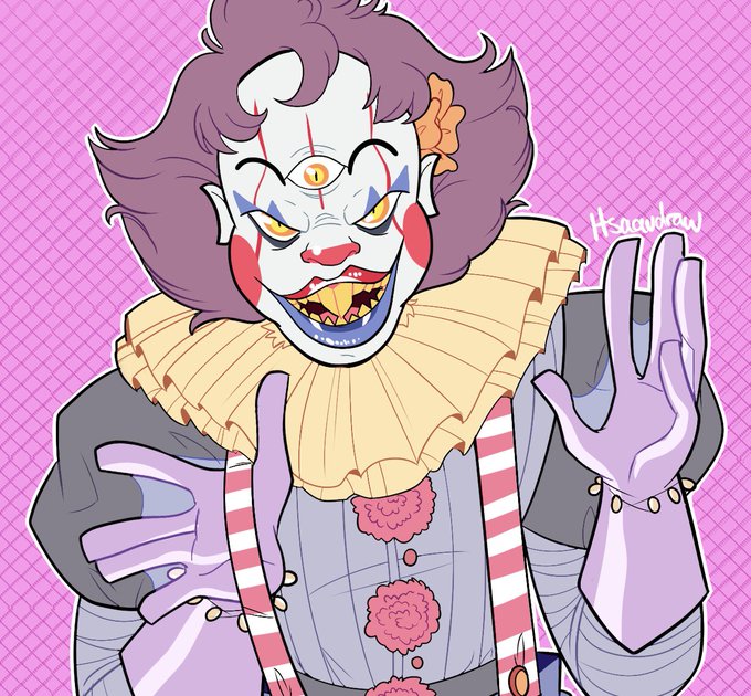 2020-07-30. a fusion btwn my clown oc Waneywax and Pennywise - Waneywise 🤡...