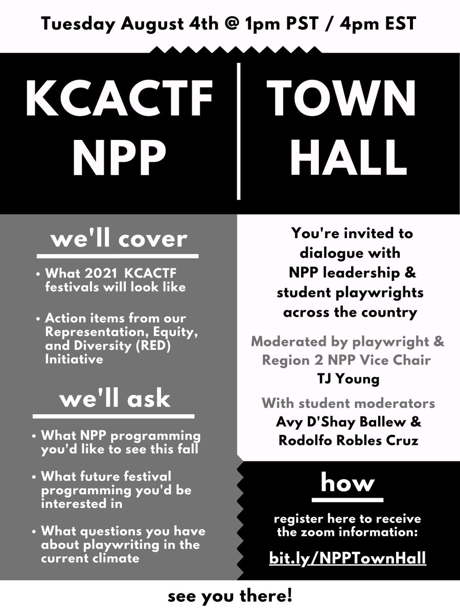 kcactf_6's tweet photo. KCACTF Region 6 - NPP National Town Hall - https://t.co/M5fHXFeSNf https://t.co/pDPMAHIHum