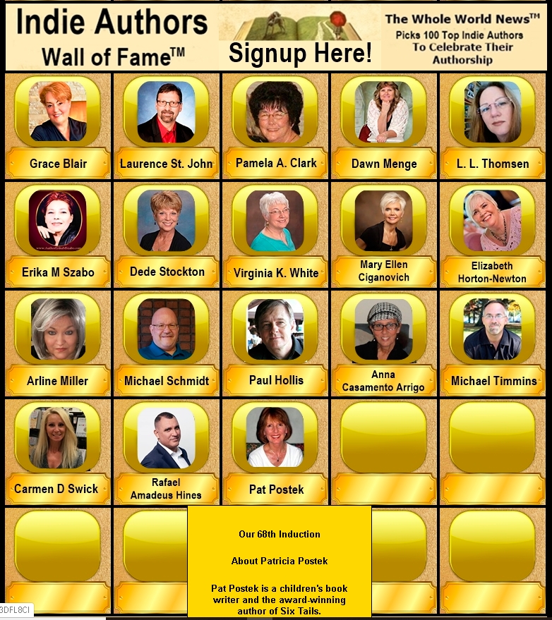 ePrintedBooks's tweet photo. What a wonderful Thursday for celebrating. 
Everyone welcome our 68th Induction 
(Pat Postek) on the 
"Indie Authors Wall of Fame"... 
"As Seen on NBC, CBS, ABC, and FOX"
https://t.co/CnZAqLz5e6 
https://t.co/hFxKFqu6kp @patpostek 
#FamousAuthors #PopularAuthors #AuthorsH https://t.co/nnVOlUF7Dj