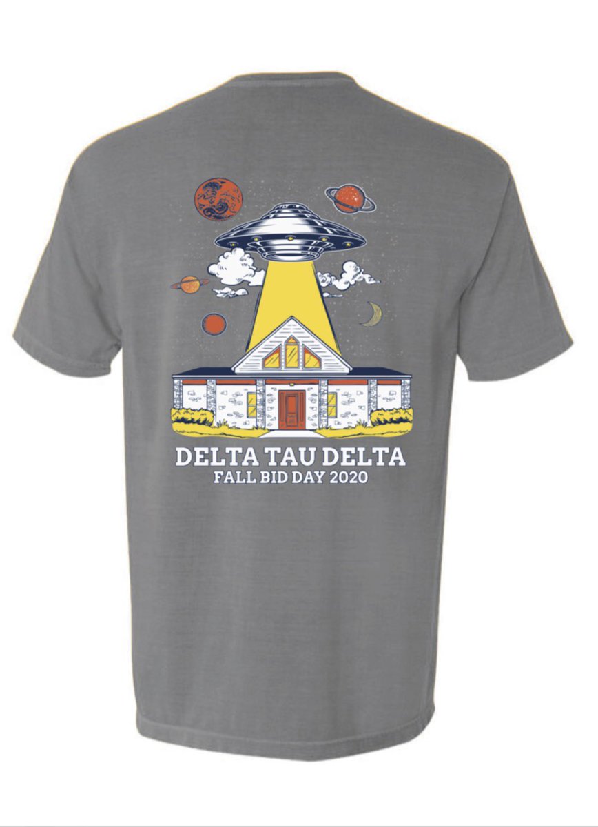 SHSU_DELTS's tweet photo. 🚨Fall ‘20 Bid Day shirts are LIVE!🚨

These shirts are outta this world! Link in bio to purchase and rep the best Men on campus this Bid Day! 🛸🛸 #RahDelt #BidDay #shsu24 https://t.co/bChlbNOrcG