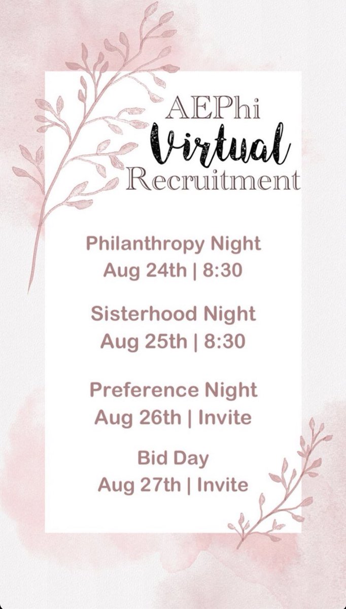 Want to join a sisterhood but worried about face to face meets? We are holding a virtual recruitment! Link in bio to sign up! 💗