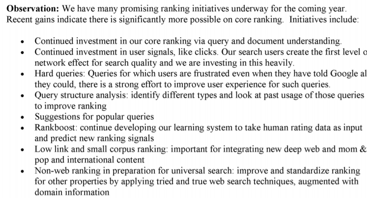 SEOs are gonna LOVE this one:- Yes, Google uses "user signals, like clicks."- Yes, Google has a measure of "domain" authority.- Yes, they machine-learn against human rating dataAll those denials all those years, but here it is, all laid out in the internal docs. /4