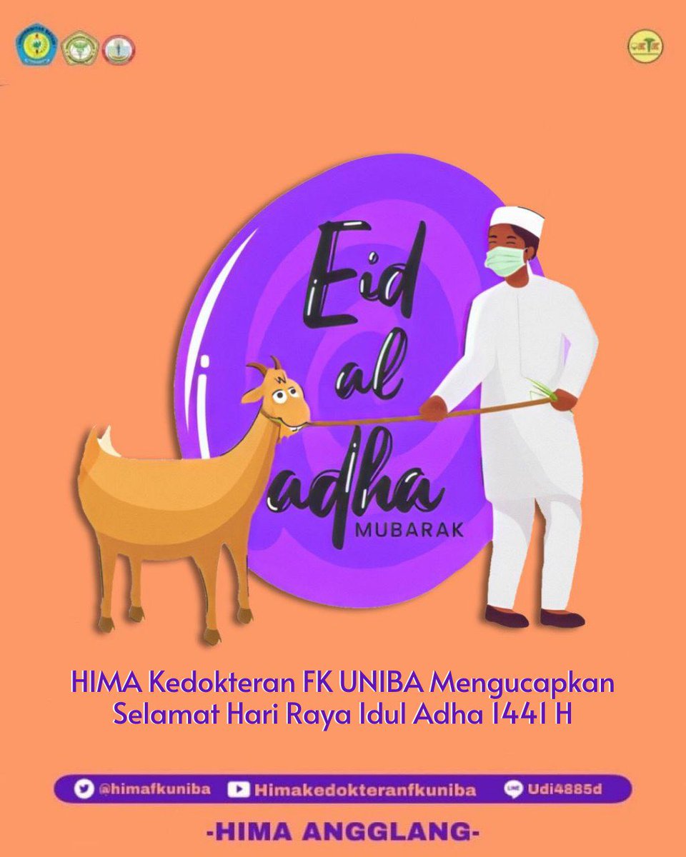 [HARI RAYA IDUL ADHA 1441 H]
•
Kami HIMA Kedokteran FK UNIBA mengucapkan Selamat Hari Raya Idul Adha 1441 H. Taqabbalallahu Minna wa Minkum.
•
#KIKGARUDA
#HIMAKFKUNIBA
#HIMAAngglang
#MelangkahBersamaMeraihMimpi