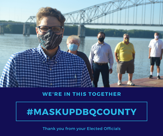 CityOfDubuque's tweet photo. A mask is the new smile and shows you care for our community’s health. Join Council Member Danny Sprank in wearing a mask for others, because we all have a role to play in stopping the spread of COVID-19 and overcoming this pandemic. #MaskUpDBQCounty
📸: Ellen Dettmer https://t.co/qUiMpHUYz2
