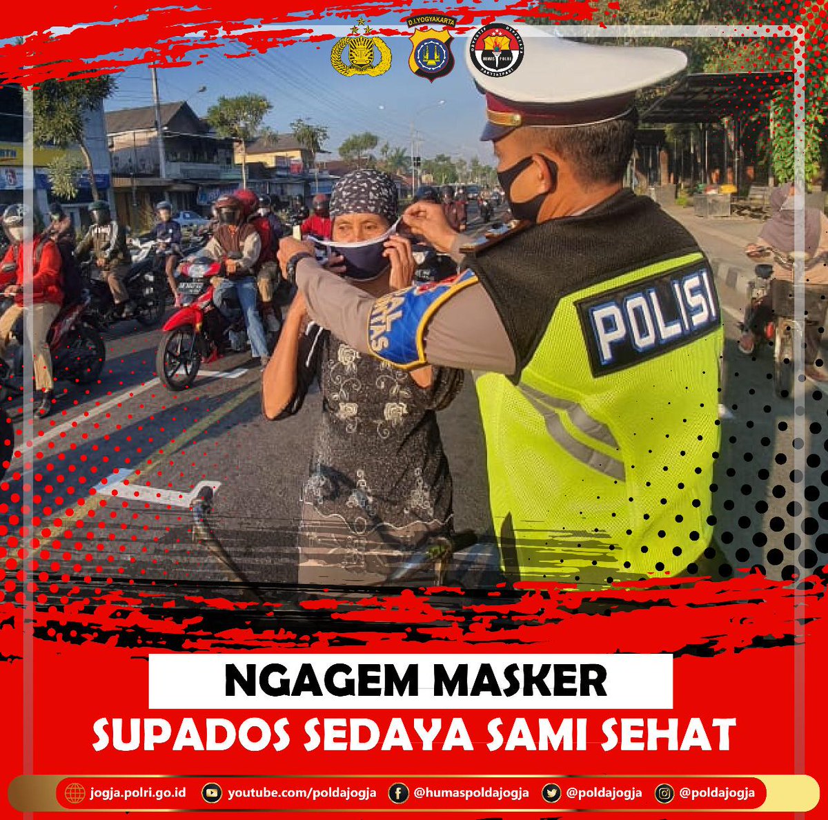 NGAGEM MASKER SUPADOS SEDAYA SAMI SEHAT
.
#poldadiy #poldajogja #jogja #jogjaistimewa #covid #opspatuh2020 #opspatuhprogo 2020