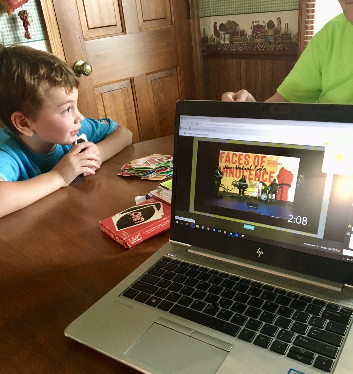 Pre-partying with a game of UNO while we tune into <a href="/The_MIP/">Midwest Innocence Project</a> Faces of Innocence. How do you watch virtual galas?

#FOI2020 #MIP