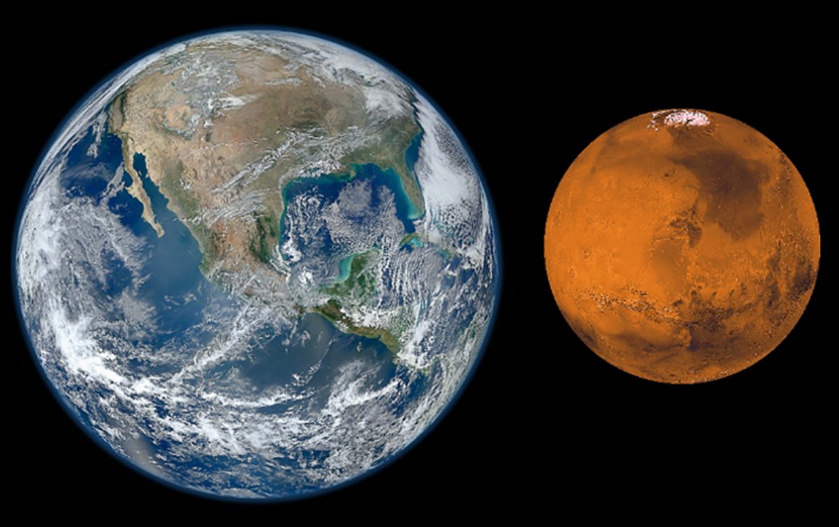 10. Mars and Earth have approximately the same landmass!