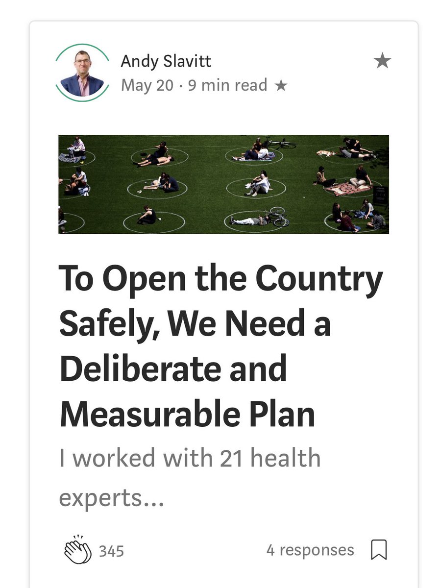 My answer at the time was “we can’t possibly know.” It was dependent how much people would social distance. But I was worried no no had the testing/tracing tools.I don’t know sounds like a cop out. But it’s very often the best answer. And I wish we heard it & said it more. 18/