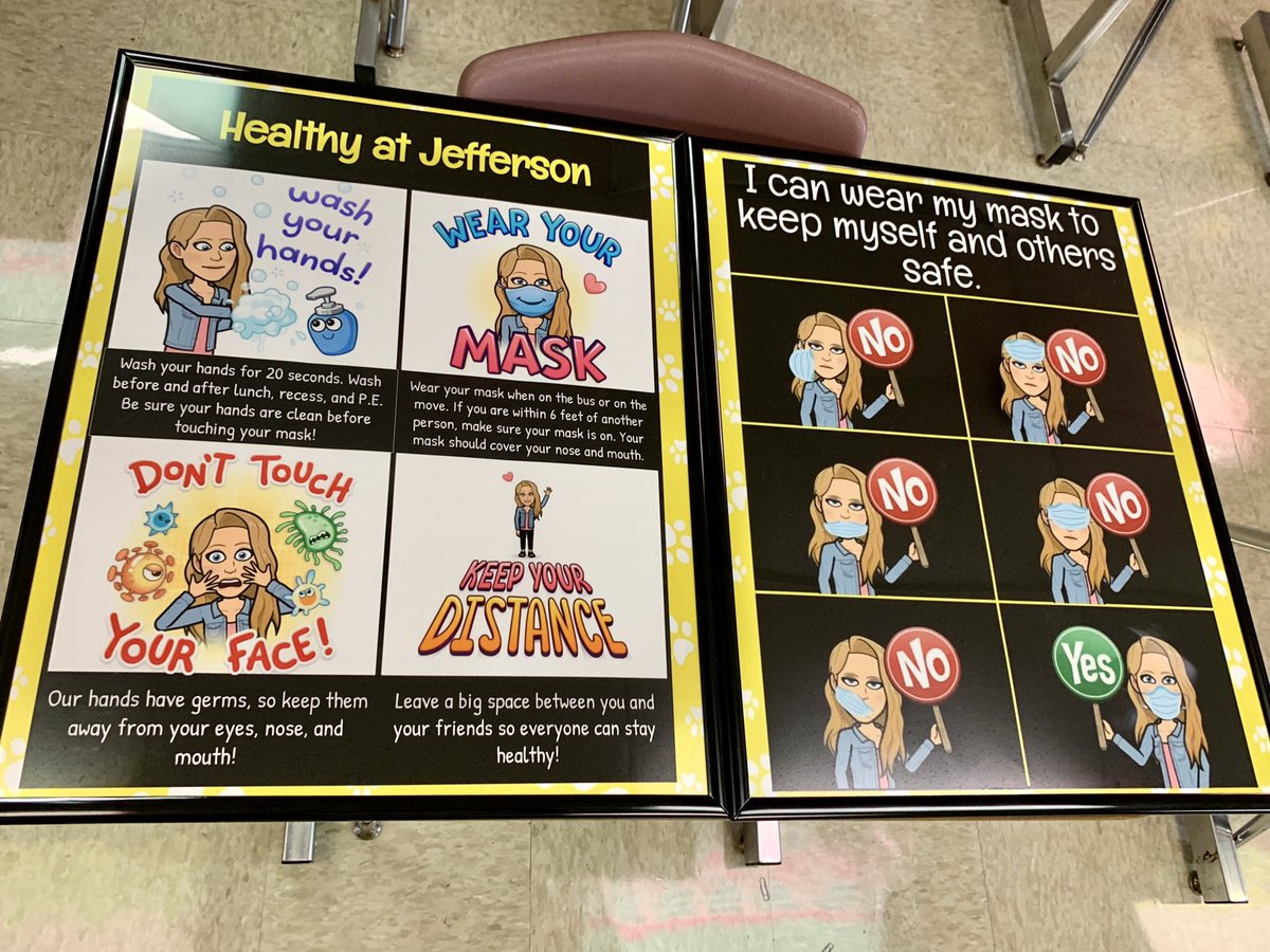 katy_park11's tweet photo. Getting ready to be #HealthyAtSchool with bitmoji posters! Classroom decor is looking a little different this year! https://t.co/8fBPyHWctV