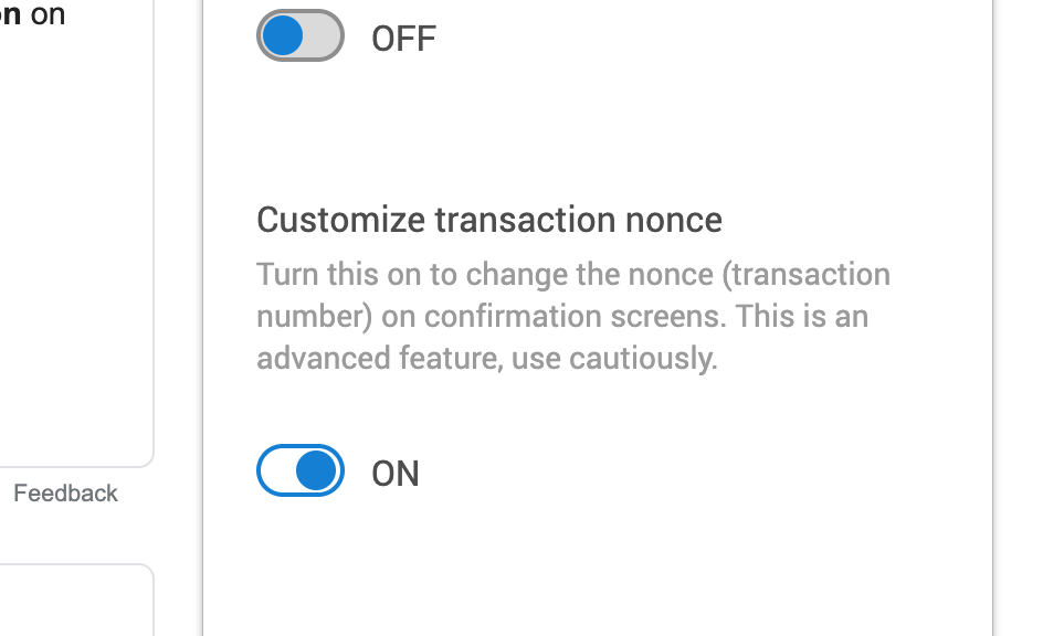2. Turn [Customize Transaction Nonce] On