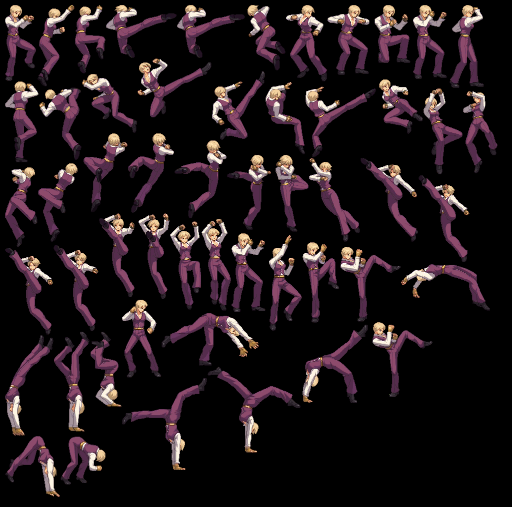 Here are some sprite sheets from that #KingOfFighters Destiny game ...