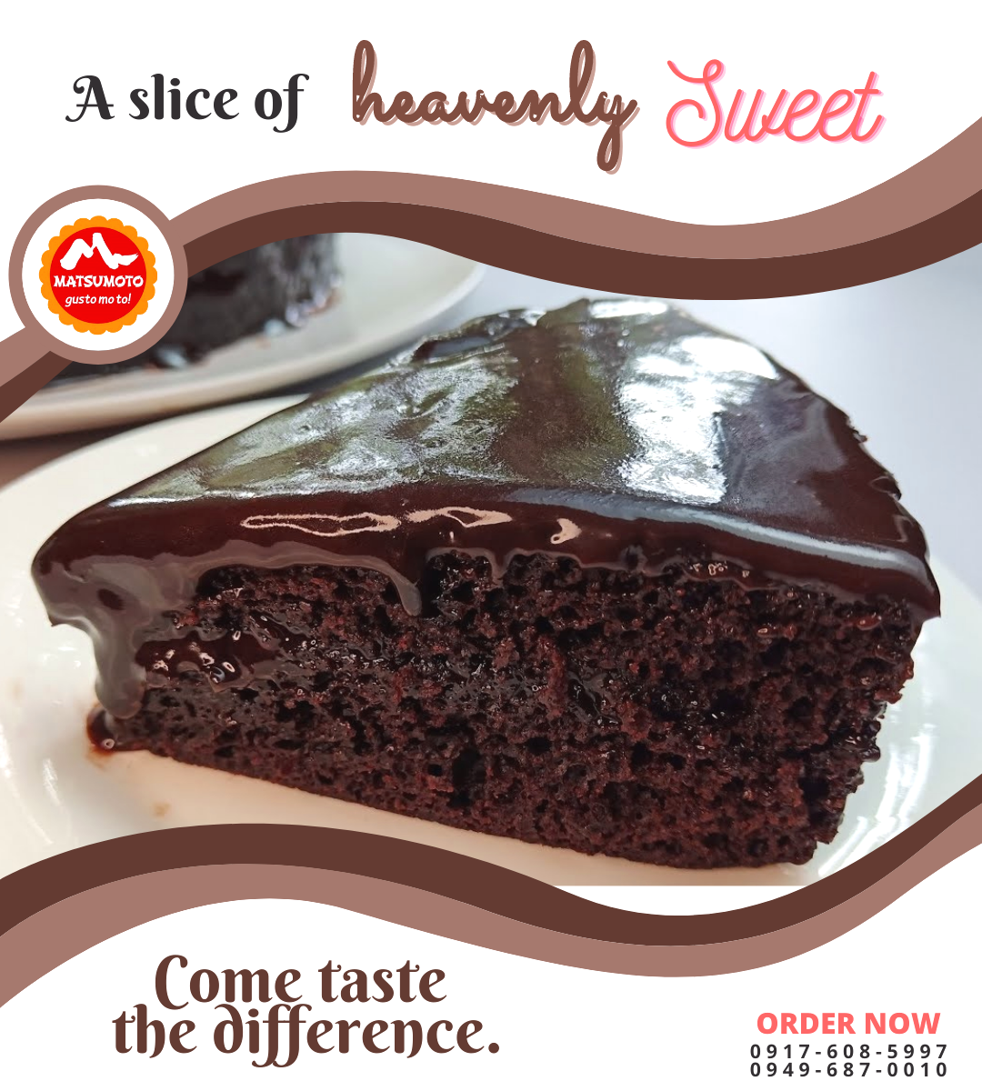 matsumotobakery's tweet photo. Happiness comes in a slice of heavenly sweet, MOIST & CHOCOLATEY cake.
Try it now and feel the heavenly delight in every bite.
Call/text to place your order at 09176085997 / 09496870010
#gustomoto ๐ฅณ๐ฅฐ https://t.co/ttUXRW2GLH