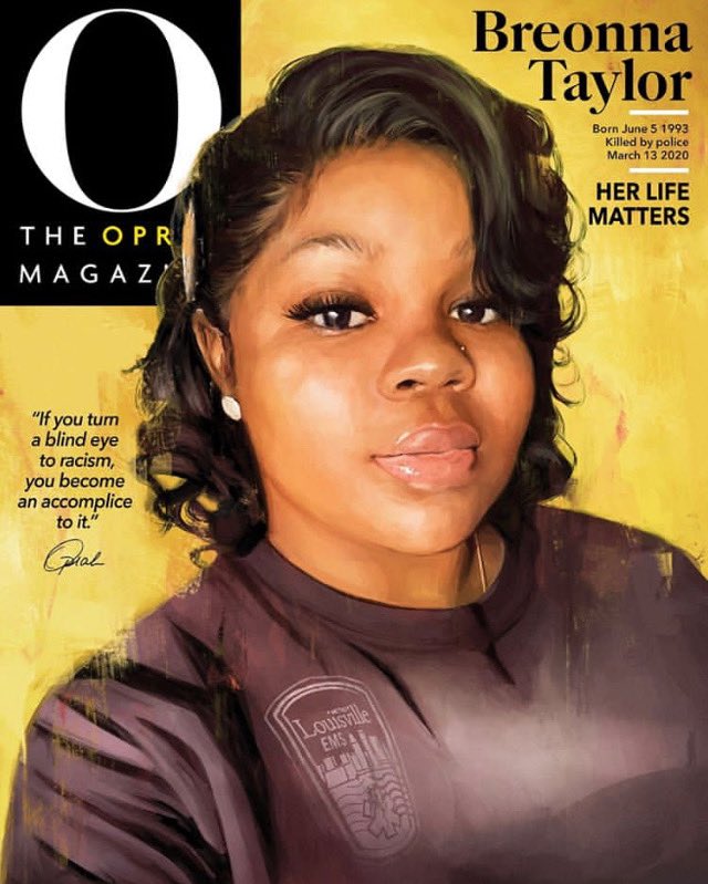 For the first time in 20 years, Oprah is not on the cover of her magazine. I am so touched that she honored #Breannataylor this way. #HERlifematters