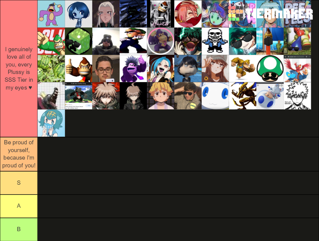 wegoodandgone's tweet image. Took me a good long while, but here's my Plussy Tier List!
And yes, this is a certified tier list, your standing here is official ♥