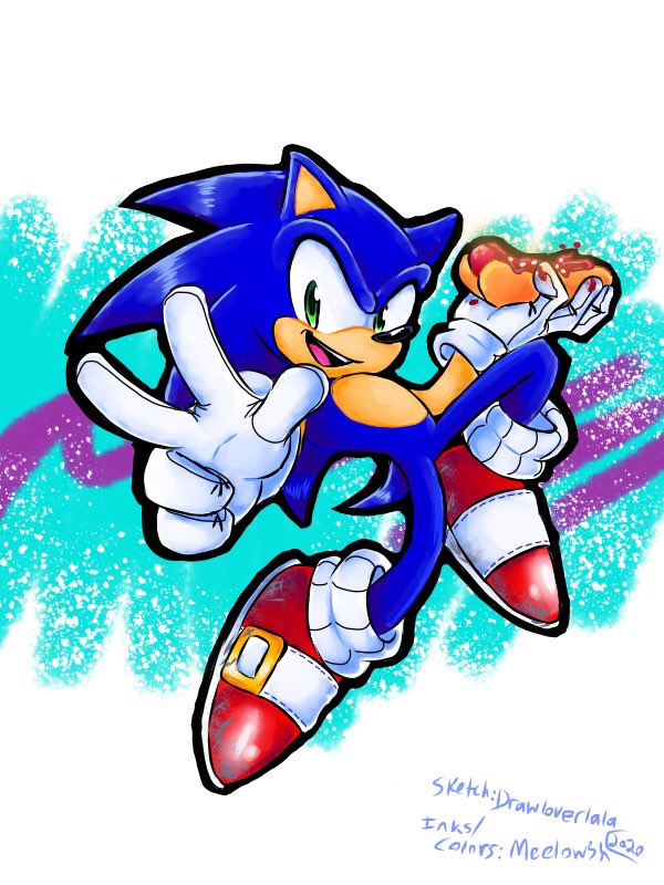 Colored and inked a sketch by one of my inspirations/favorite artists: @Drawloverlala. This was a total blast to do and I’m pretty happy with how it came out. #SonicTheHedgehog #sega #FANART #drawloverlala #coloredsketch #ArtistOnTwitter #coloristontwitter #ChiliDog