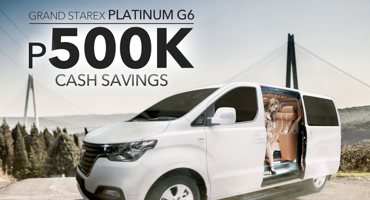Autoaccess_PH's tweet photo. Hyundai Grand Starex Platinum G6. Instant 500k cash savings! Special variant exclusively by Autoaccess

#Hyundai #autoaccess https://t.co/AwQKtFTtH3