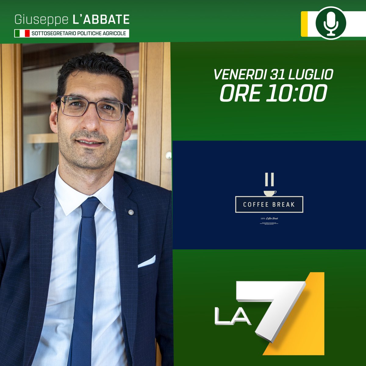 Giuslabba's tweet photo. Ti aspetto tra poco a @CoffeeBreakLa7 #Agricoltura https://t.co/EtnOulqgL5