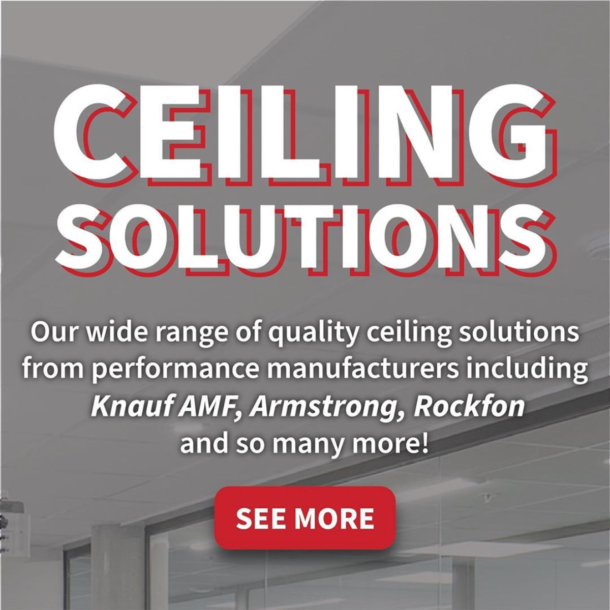 Needing Ceiling tiles? Well we can help you out.

Check out our full range of ceilings and see what suits your needs!

Get in contact:
Theo@buildingmaterials.co.uk or 01628 876793

#Ceilinggrid #MFceiling #Ceilings #buildingmaterials
