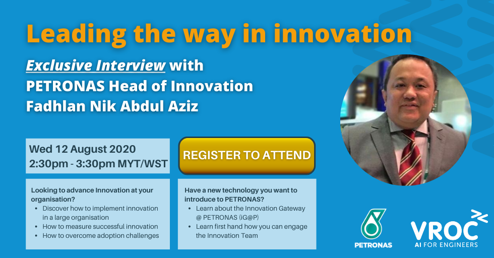 vrocai's tweet photo. Join us live as we chat with PETRONAS' Head of Innovation, Fadhlan Aziz for an exclusive interview. Register today to secure your spot on Wed 12 August. https://t.co/RzoauAUnDI
#interview #PETRONAS #VROC #innovation #digitaltransformation #startup #entrepreneurs #webinar https://t.co/sksNvYgr6F