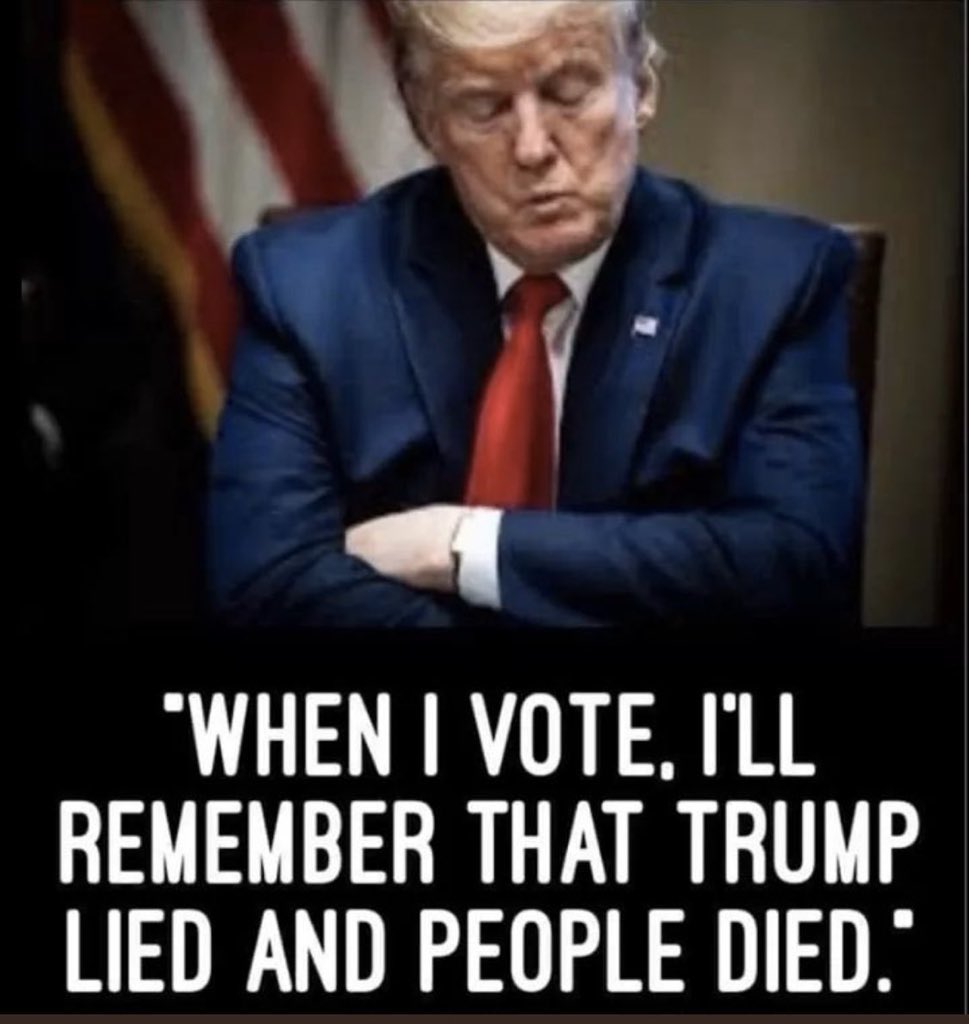 ZemanLynnZ's tweet photo. @realDonaldTrump #TrumpThreatensAmerica #COVID19 #TrumpLiedAmericanDied #COVID19 #TrumpUNEMPLOYMENT #GOP #TrumpDEFICIT #Trump #TrumpMarketCrash #NoPlan #TrumpDeathToll152K #economy
#RepublicansForBiden 🇺🇸#IndependentsForBiden 🇺🇸#DemocratsForBiden 🇺🇸#AmericansForBiden 🇺🇸 https://t.co/tk6iivpvtx