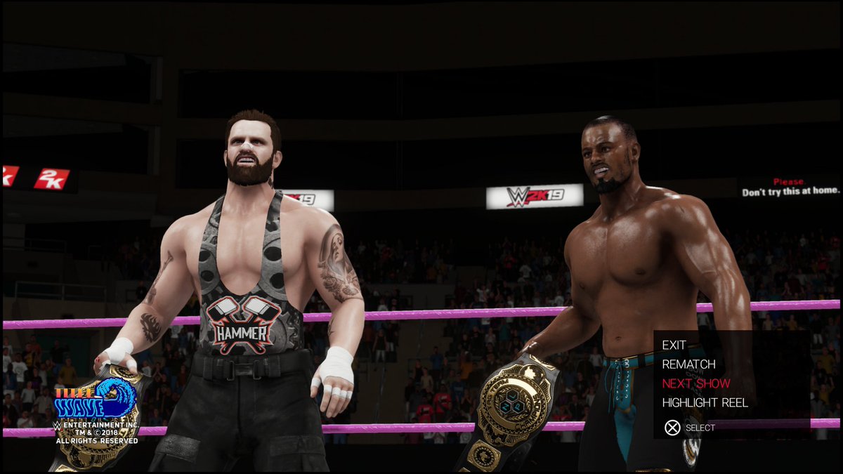 LLaw85_'s tweet photo. The Militia was able to dethrone the champs making them 2 time champions. https://t.co/49O4M6GzAK #PlayStation #PS4 #PS5 #PS4live #twitch #twitchstreamer #twitchtv #stream #live #gaming #wrestling #WWE2K19 #WWE2K20 #NLP #NXTLVLPRO #TitleWave https://t.co/pwwCCiBxTA