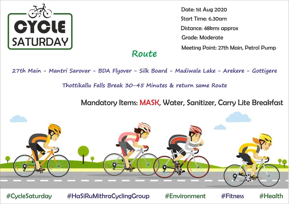 KavithaReddyKR's tweet photo. Yes it's #CycleSaturday and it's more than one reason to go #Cycling
#Health #Fitness #Environment #Travel
@WeAreHSRLayout @HaSiRuMithra https://t.co/w6Co65CBLs
