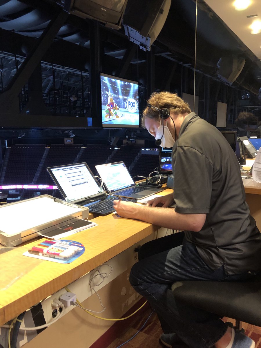 MattyMammothTV's tweet photo. #Coyotes stats guru Russell. He’s a machine. He’s ready to go! #HowlYeah https://t.co/xADQTYjPoX