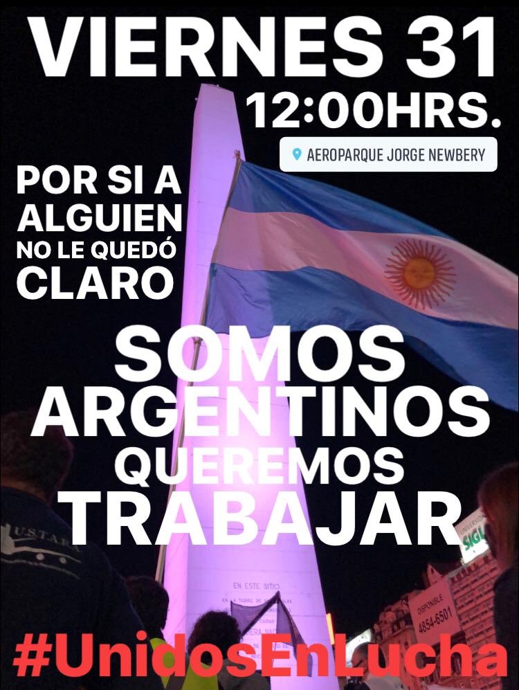 AutoconLATAM's tweet photo. Y por si no les quedó claro... mañana viernes seguimos luchando por nuestros puestos de trabajo! A no bajar los brazos compañerxs! Que se sienta y que se escuche nuestro reclamo! 

#LatamNingunaFamiliaEnLaCalle 

@MinTrabajoAR @MindeTransporte 
@mariomeoni @alferdez @C5N https://t.co/VJIdh3dtbm
