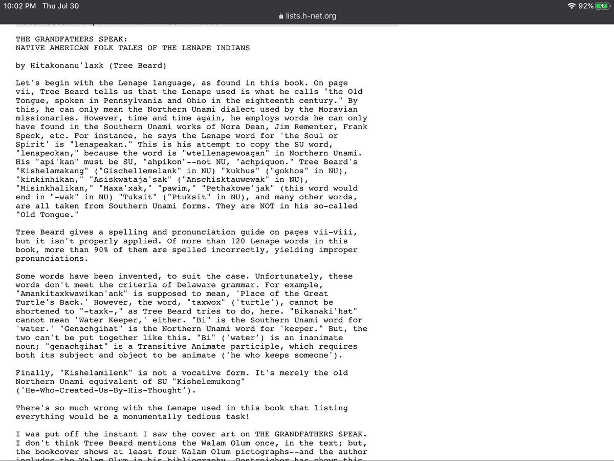 His use of the Lenape language is all over the board. Here’s a good break down https://lists.h-net.org/cgi-bin/logbrowse.pl?trx=vx&list=h-new-jersey&month=0411&week=a&msg=7cEdoG3ivl5r8F7ClDWmsg&user=&pw=