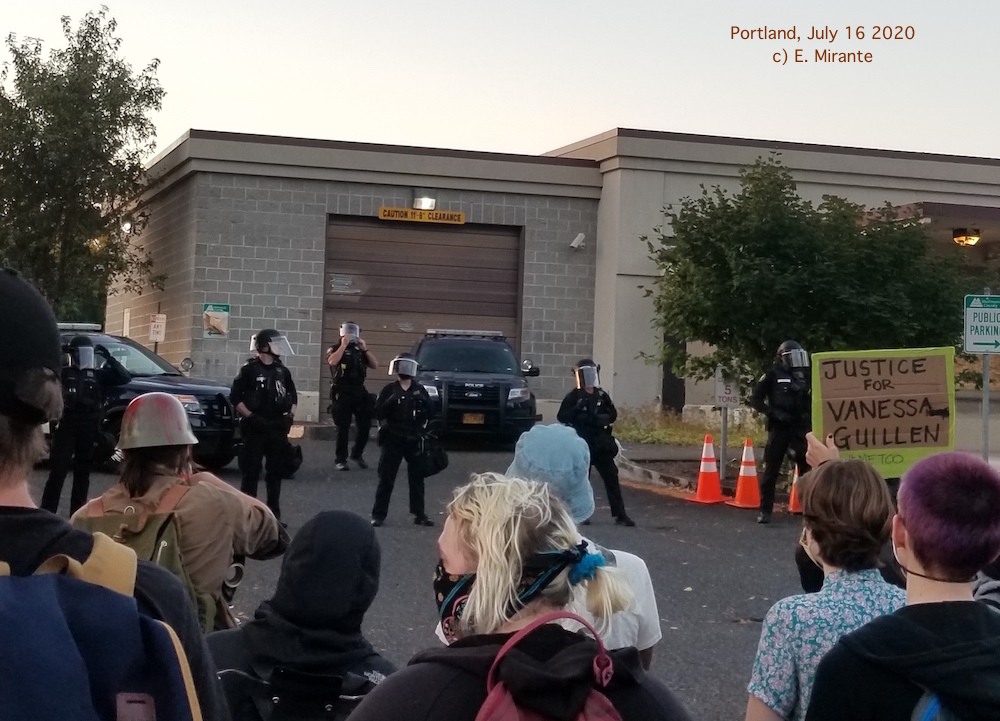 16. Other protest targets included NE & SE Portland law enforcement facilities & office of Police union. Police unions often help prevent accountability for killings by police. These protests, some of which included fires set by participants, attacked by PPB & condemned by Mayor.