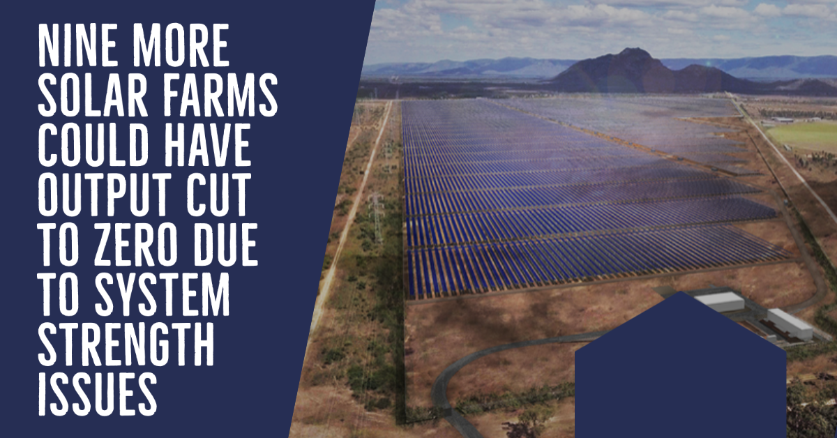 PFactbook's tweet image. Another 9 #solar farms in north Qld with a total capacity of more than 712MW have been warned that their output could be cut to zero at times due to emerging #systemstrength issues in that part of the state.

Full article: reneweconomy.com.au/nine-more-sola…

More: powerfactbook.com