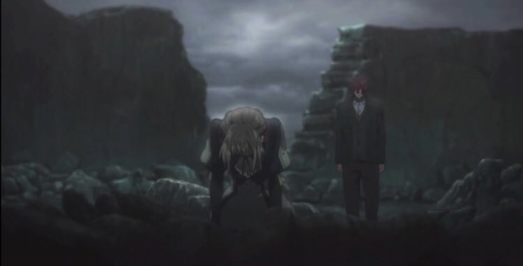 To only compound Violet’s grief she she has realized that the only person who brought her any happiness, Gilbert, is indeed dead. She legitimately wonders if she has the right to continue to live because of all the lives she took with her own hands.