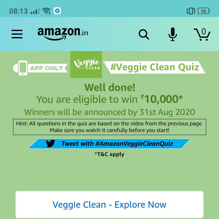 SJD72489404's tweet photo. S J.D. @SJD72489404 
#AmazonVeggieCleanQuiz https://t.co/sO8ThJIIzK