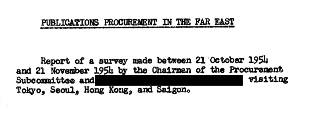 When I was doing research for my paper on Nutter’s work at the CIA (see my pinned tweet), I came across a report mentioning Tullock’s time in Korea from 1953 to 1955 (I mentioned the wrong post above!).The report was a review of intelligence gathering in Asia in 1954. /7