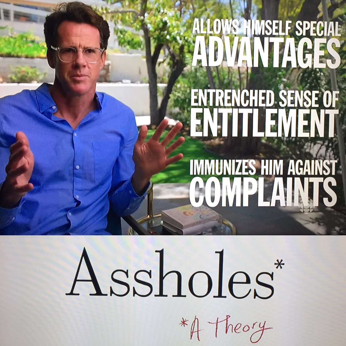 erinmcmillan6's tweet photo. This 2hr John Walker doc on @cbc right now #assholesatheory highly recommend....perfect self test to see if you are one - perfect classifications of all categories.....and good laughs  @OnAssholes #assholes https://t.co/pmMiFlYTet