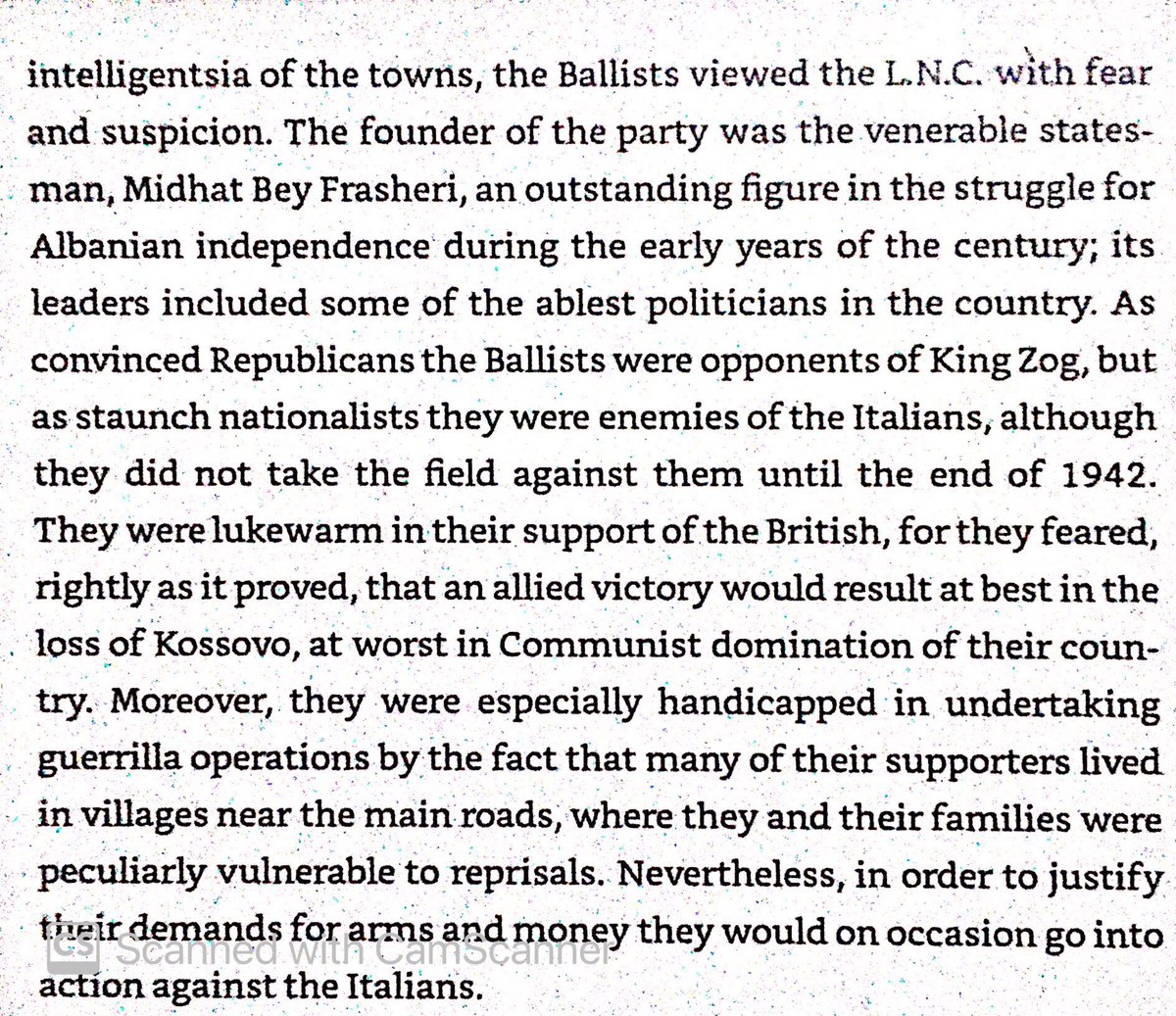 National Front was a nationalist & republican resistance movement largely comprised of teachers, professionals, merchants, non-communist intellectuals, landholders, & their retainers. They feared loss of Kosovo in event of Allied victory, as well as communist takeover.