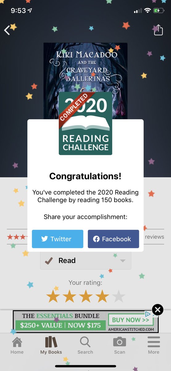 MrsDloves2read's tweet image. I hit my third goal with @goodreads this year! I started with a 50 book goal around mid-March, had to bump it twice since then, and now I’m going to press onto 200! #mglit #teacherreader