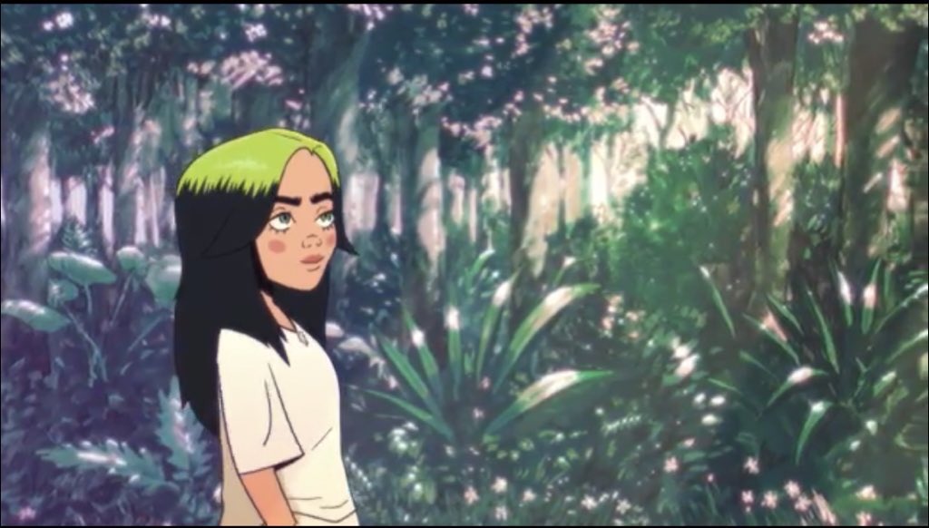 We then see the same EXACT same shots from the first half again in the second half, but with a big change:BLUE (meloncholy) vs. GREEN (life)RAIN vs. SHINEREFLECTION vs. GROWTHMOON vs. SUNNIGHT vs. DAYPAST vs. (MY) FUTUREEEEEE !!!