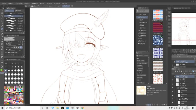 笑顔のアオイちゃん描いてます 