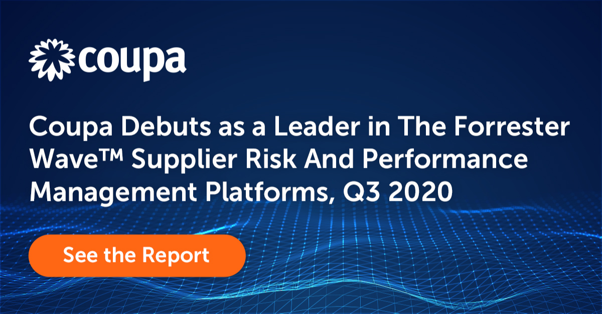 Siavash_Rad's tweet photo. .@Coupa Debuts as a Leader in @Forrester’s Wave for Supplier Risk and Performance Management Platforms https://t.co/AaOUZ4VvDm #bsm https://t.co/cg96HZ91g4