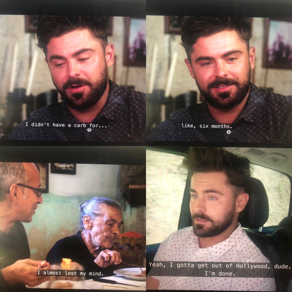 SkyeC20's tweet photo. Watching Zac Efron on the verge of tears after eating pasta is both extremely relatable and also incredibly sad. Eat your pasta boo we stan a #dadbod #zefron https://t.co/cJiV4qhCBA