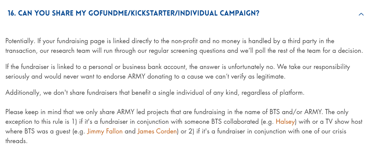 One In An ARMY FAQ8 Can you share my gofundme/kickstarter/individual campaign/petition?