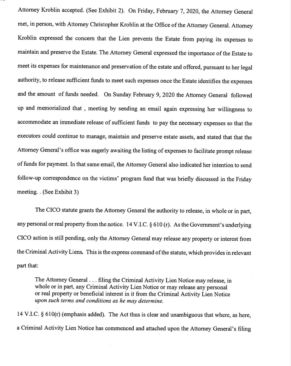 1st Feb 2020 Notice to the Court again what you might not know is the Virgin Islands is separate from our DOJ - meaning out of reach of both Trump/Barr.The fact is you have to keep an eye on the VI AG’s Investigation tooAgain ALT means I’ve embedded the links to documents