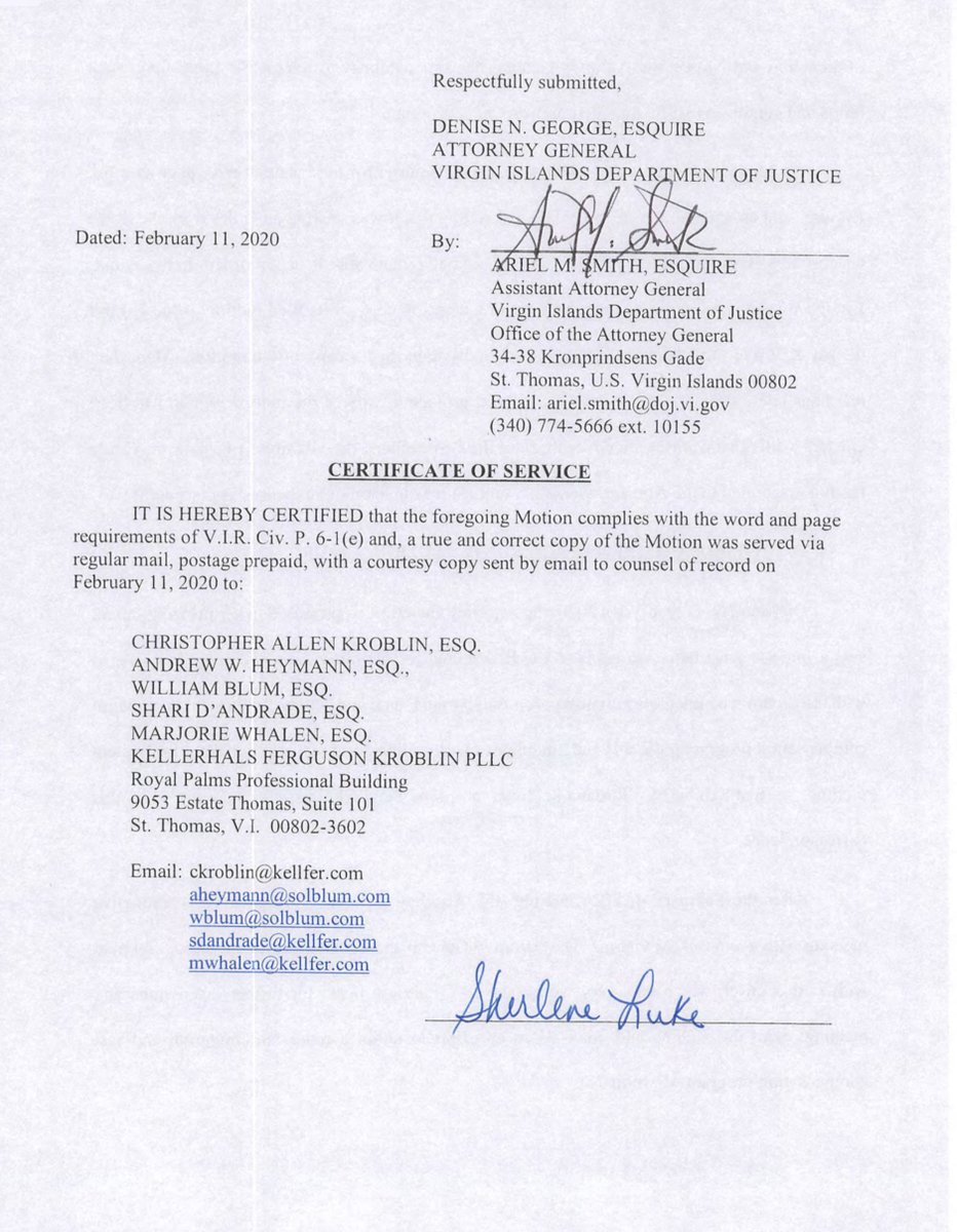 1st Feb 2020 Notice to the Court again what you might not know is the Virgin Islands is separate from our DOJ - meaning out of reach of both Trump/Barr.The fact is you have to keep an eye on the VI AG’s Investigation tooAgain ALT means I’ve embedded the links to documents