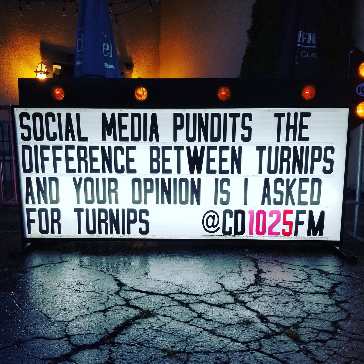 RADIORANDY's tweet photo. "A tiny voice did say"

#turnips #gross #fake #fakenews #trolls #troll #keepsmiling #laugh #beauty #lightenup #nofilter #not #viptilrip #randsanity #thoughtoftheday #goodvibe #importance #badbunny #hello #job #getcreative  #cd1025fm #drinks #custommade @cd1025fm #staff #love https://t.co/tJfz5mh193